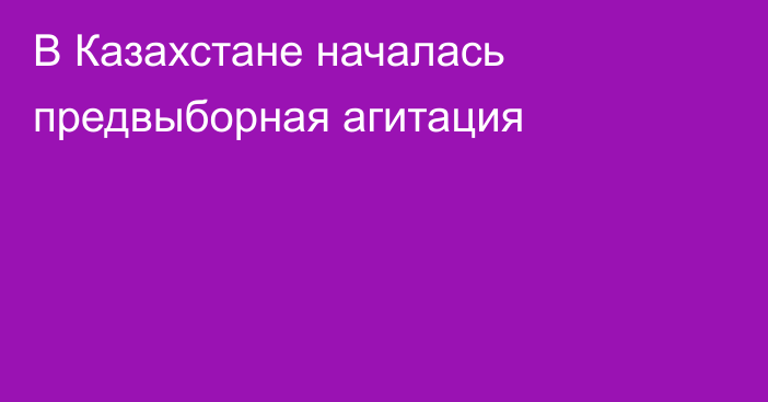 В Казахстане началась предвыборная агитация