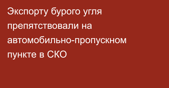 Экспорту бурого угля препятствовали на автомобильно-пропускном пункте в СКО