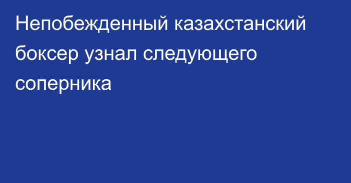 Непобежденный казахстанский боксер узнал следующего соперника