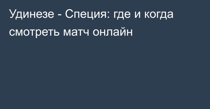 Удинезе -  Специя: где и когда смотреть матч онлайн