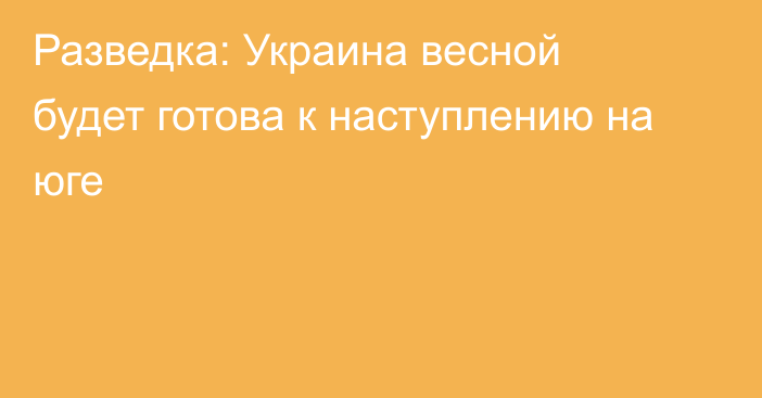 Разведка: Украина весной будет готова к наступлению на юге