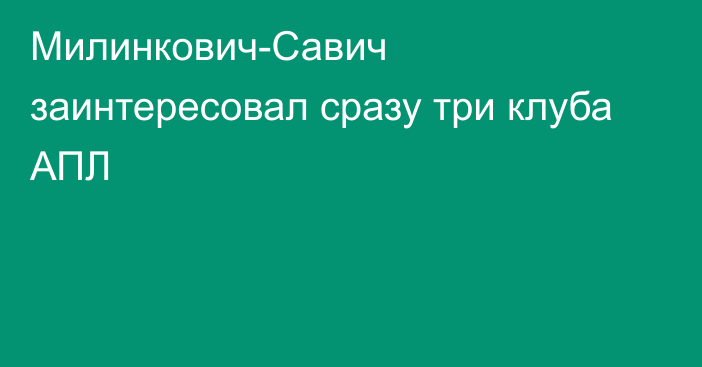 Милинкович-Савич заинтересовал сразу три клуба АПЛ