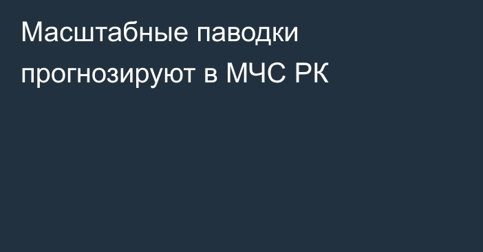 Масштабные паводки прогнозируют в МЧС РК