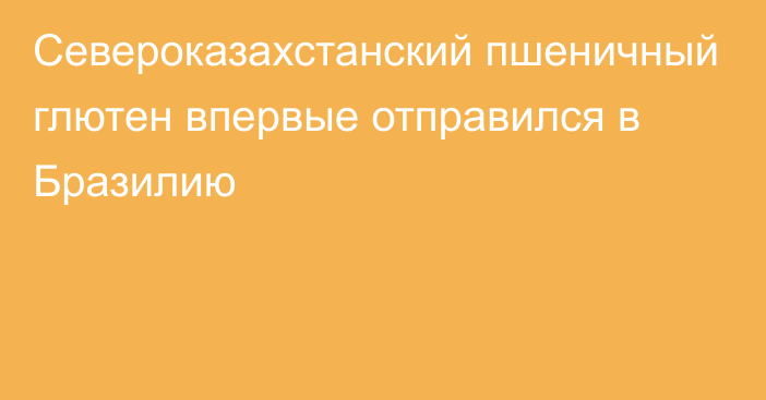 Североказахстанский пшеничный глютен впервые отправился в Бразилию