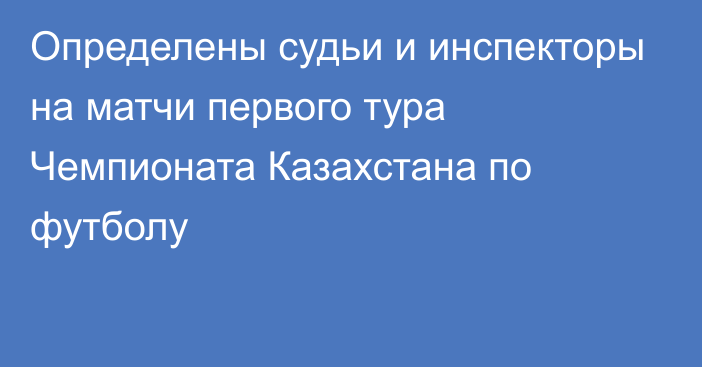 Определены судьи и инспекторы на матчи первого тура Чемпионата Казахстана по футболу