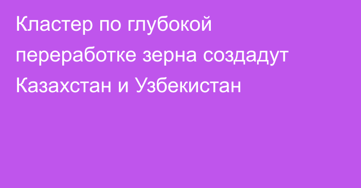 Кластер по глубокой переработке зерна создадут Казахстан и Узбекистан