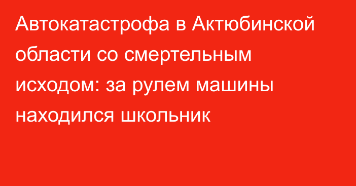 Автокатастрофа в Актюбинской области со смертельным исходом: за рулем машины находился школьник