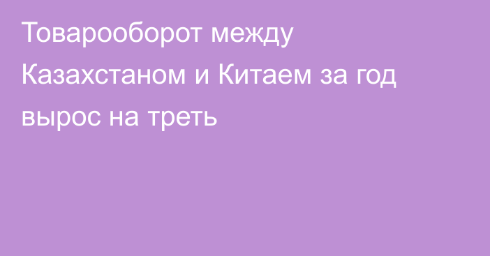 Товарооборот между Казахстаном и Китаем за год вырос на треть