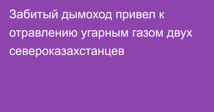 Забитый дымоход привел к отравлению угарным газом двух североказахстанцев