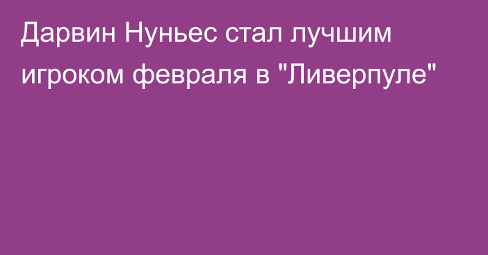 Дарвин Нуньес стал лучшим игроком февраля в 