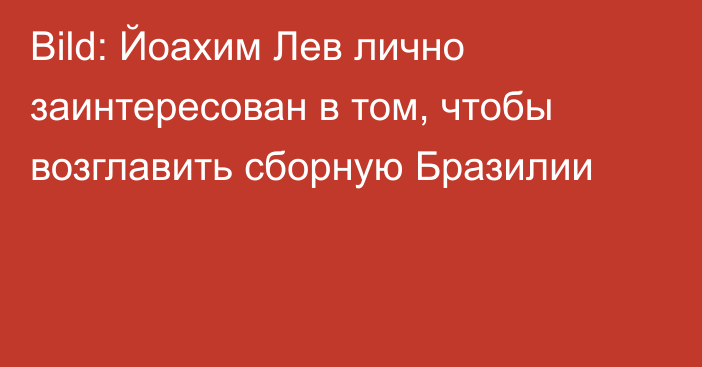 Bild: Йоахим Лев лично заинтересован в том, чтобы возглавить сборную Бразилии