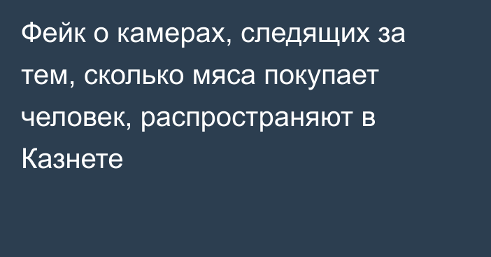 Фейк о камерах, следящих за тем, сколько мяса покупает человек, распространяют в Казнете