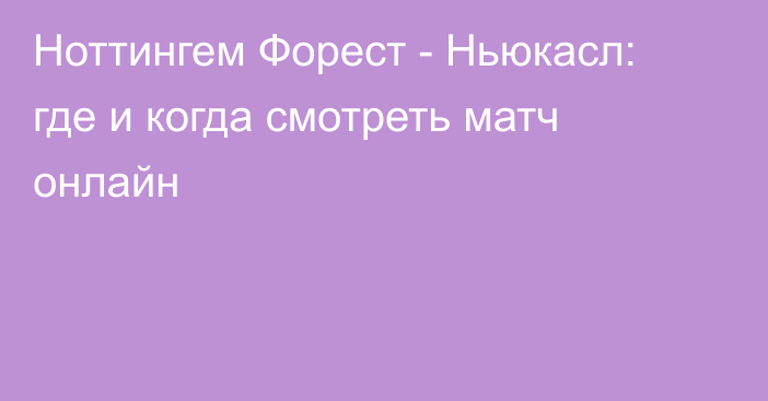 Ноттингем Форест -  Ньюкасл: где и когда смотреть матч онлайн