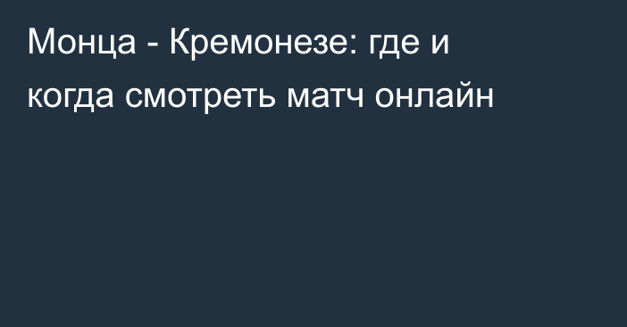 Монца -  Кремонезе: где и когда смотреть матч онлайн