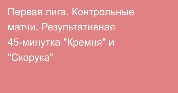 Первая лига. Контрольные матчи. Результативная 45-минутка 