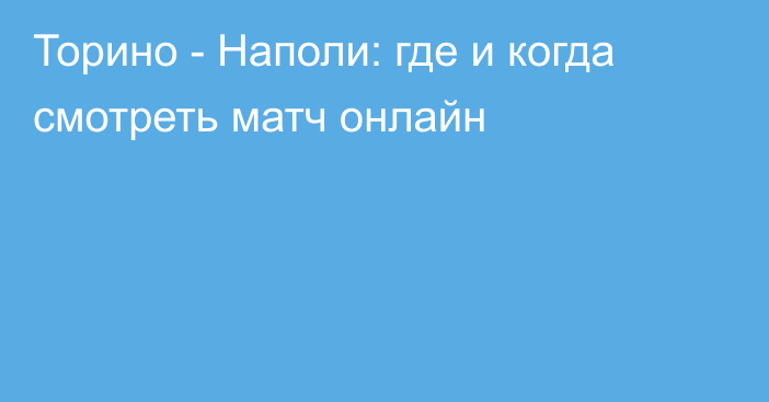 Торино -  Наполи: где и когда смотреть матч онлайн