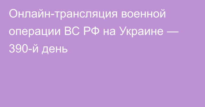 Онлайн-трансляция военной операции ВС РФ на Украине — 390-й день