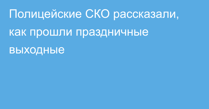 Полицейские СКО рассказали, как прошли  праздничные выходные