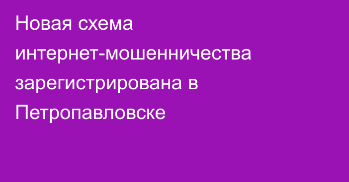 Новая схема интернет-мошенничества зарегистрирована в Петропавловске