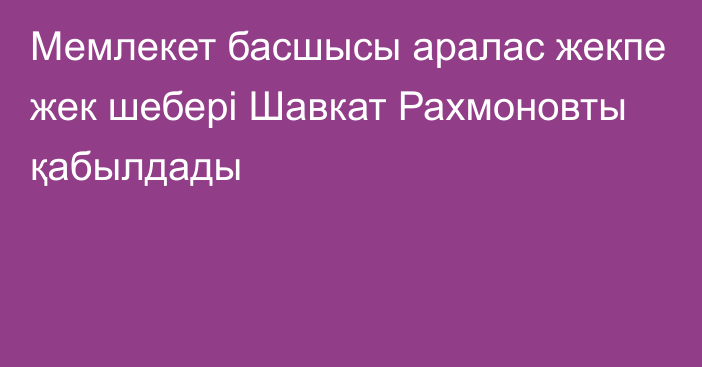 Мемлекет басшысы аралас жекпе жек шебері Шавкат Рахмоновты қабылдады