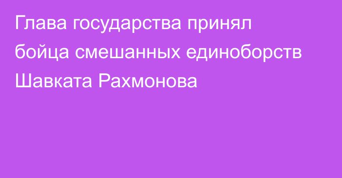 Глава государства принял бойца смешанных единоборств Шавката Рахмонова