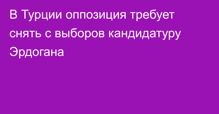 В Турции оппозиция требует снять с выборов кандидатуру Эрдогана