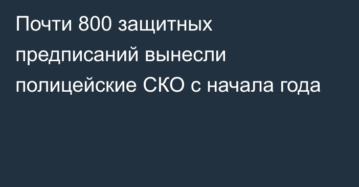 Почти 800 защитных предписаний вынесли полицейские СКО  с начала года