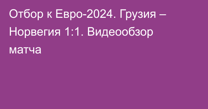 Отбор к Евро-2024. Грузия – Норвегия 1:1. Видеообзор матча