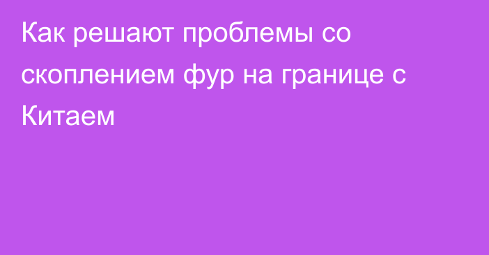 Как решают проблемы со скоплением фур на границе с Китаем