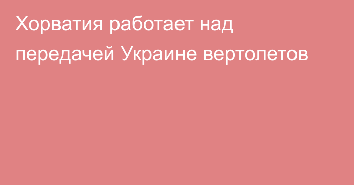 Хорватия работает над передачей Украине вертолетов