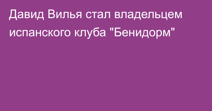 Давид Вилья стал владельцем испанского клуба 