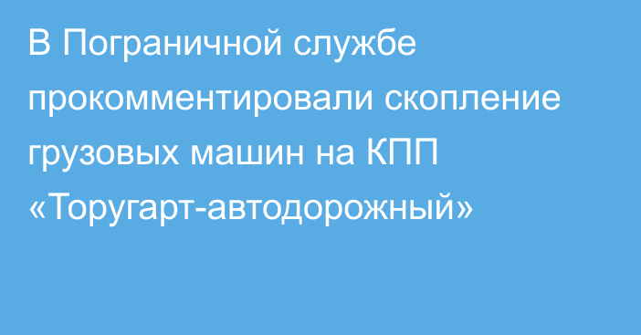 В Пограничной службе прокомментировали скопление грузовых машин на КПП «Торугарт-автодорожный»