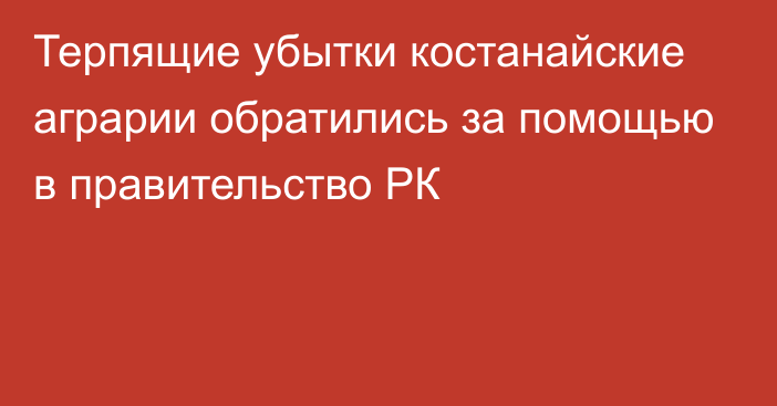 Терпящие убытки костанайские аграрии обратились за помощью в правительство РК