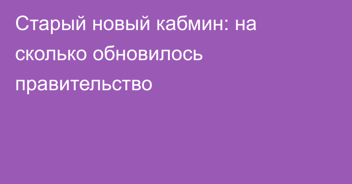 Старый новый кабмин: на сколько обновилось правительство