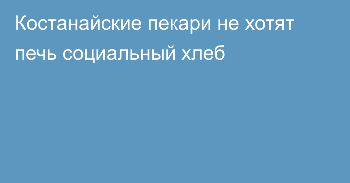 Костанайские пекари не хотят печь социальный хлеб