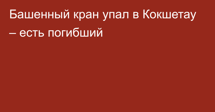 Башенный кран упал в Кокшетау – есть погибший