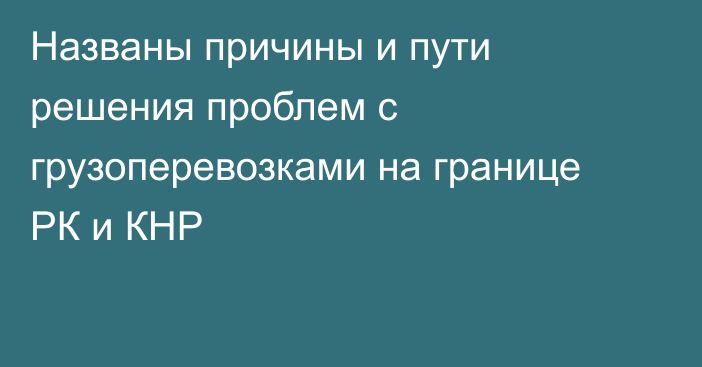 Названы причины и пути решения проблем с грузоперевозками на границе РК и КНР