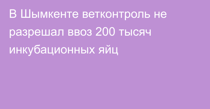 В Шымкенте ветконтроль не разрешал ввоз 200 тысяч инкубационных яйц