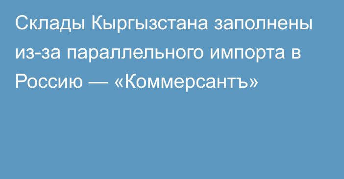 Склады Кыргызстана заполнены из-за параллельного импорта в Россию — «Коммерсантъ»