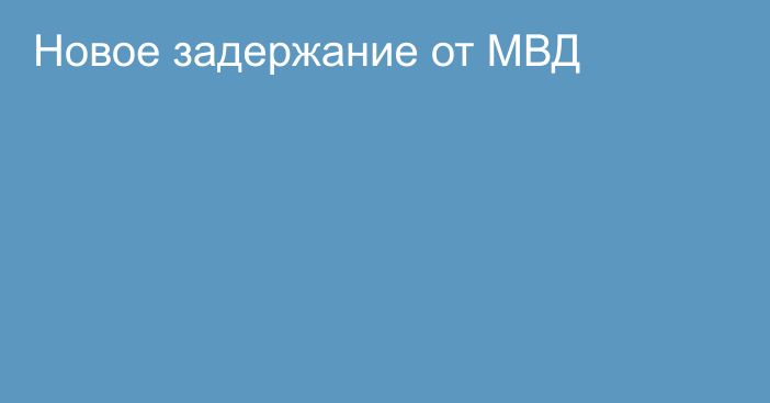 Новое задержание от МВД