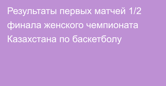 Результаты первых матчей 1/2 финала женского чемпионата Казахстана по баскетболу