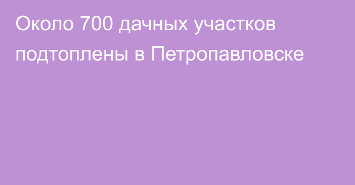 Около 700 дачных участков подтоплены в Петропавловске