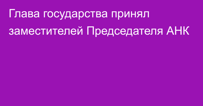 Глава государства принял заместителей Председателя АНК