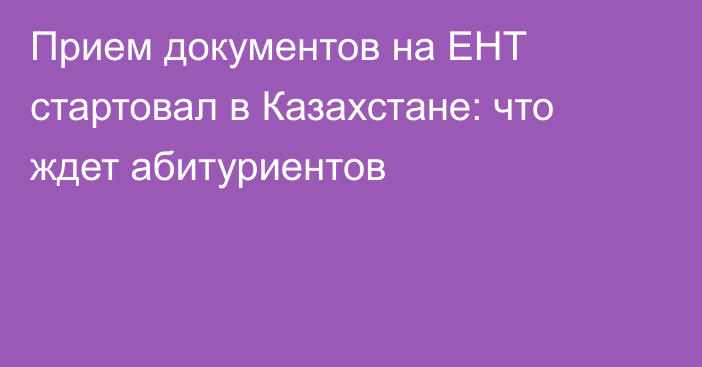 Прием документов на ЕНТ стартовал в Казахстане: что ждет абитуриентов