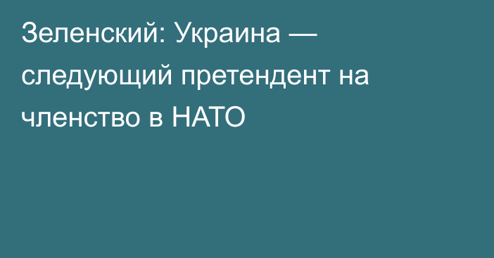 Зеленский: Украина — следующий претендент на членство в НАТО