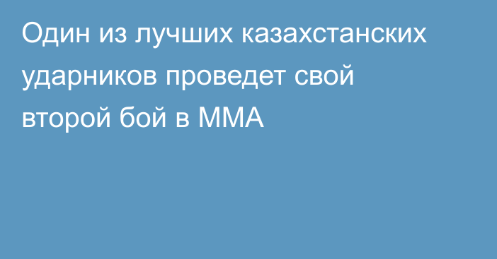 Один из лучших казахстанских ударников проведет свой второй бой в ММА