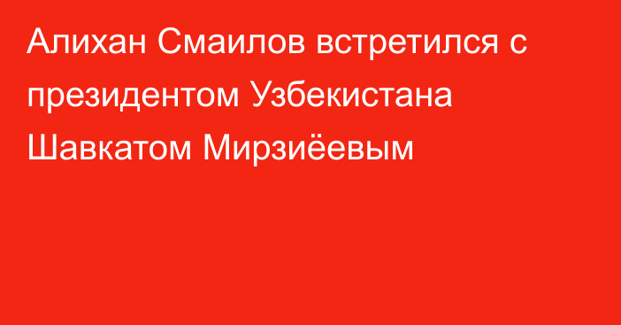 Алихан Смаилов встретился с президентом Узбекистана Шавкатом Мирзиёевым