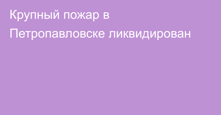 Крупный пожар в Петропавловске ликвидирован