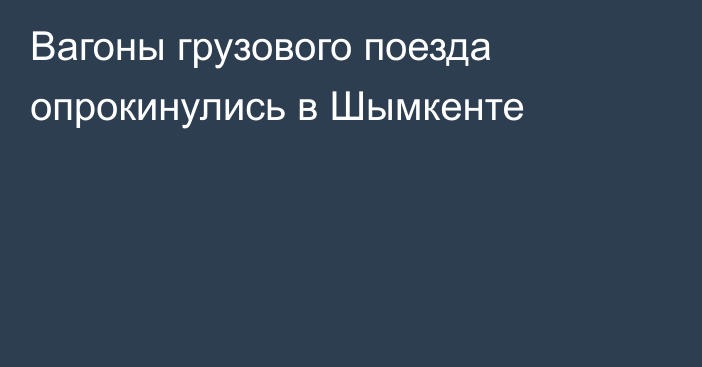 Вагоны грузового поезда опрокинулись в Шымкенте