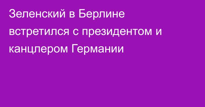 Зеленский в Берлине встретился с президентом и канцлером Германии